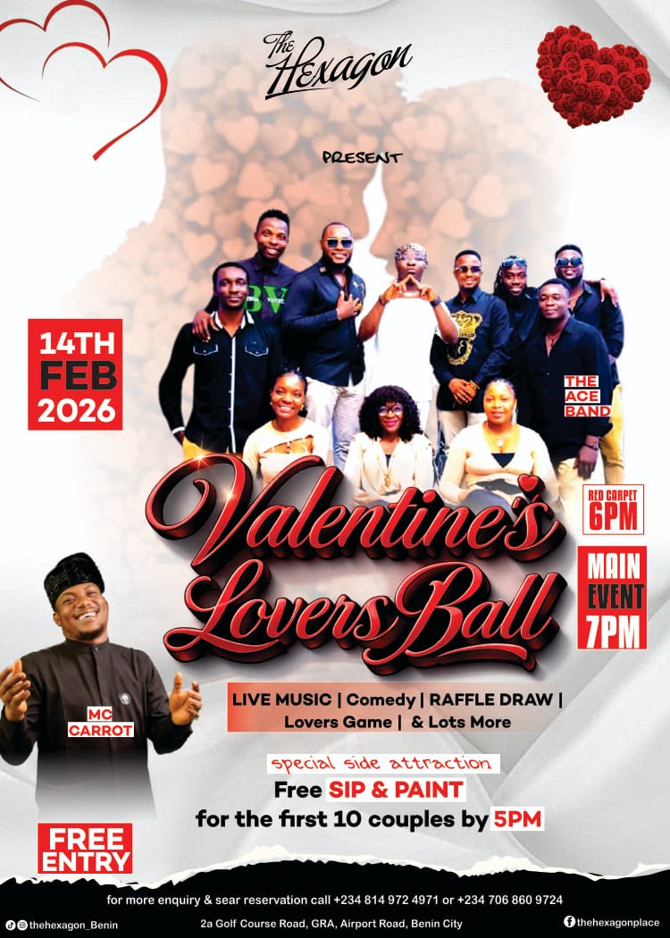 Valentine’s Lovers Ball 2026 at Hexagon Hotel – A Night of Love, Music & Fun